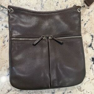 Longchamp EUC Le Foulonné Dark Brown Leather Crossbody